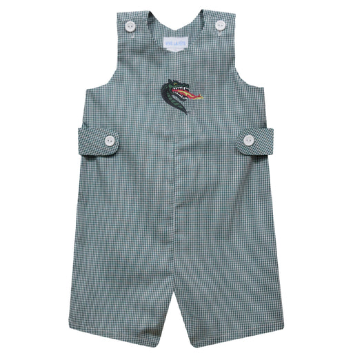 UAB Blazers Embroidered Hunter Green Gingham Boys Jon Jon