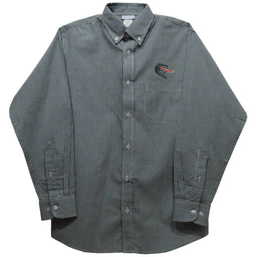 UAB Blazers Blazers Embroidered Hunter Green Gingham Long Sleeve Button Down Shirt