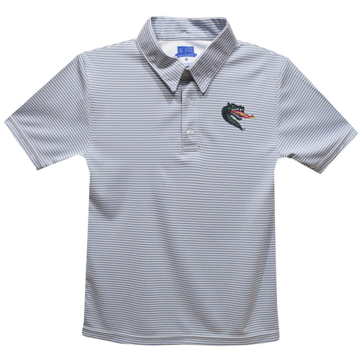 Alabama at Birmingham Blazers Embroidered Gray Stripes Short Sleeve Polo Box Shirt