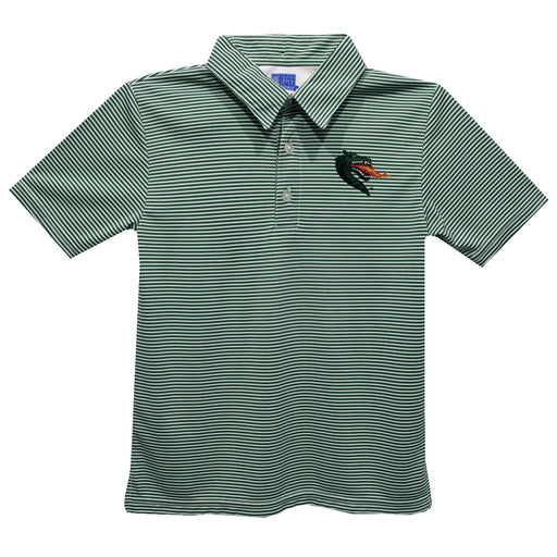 UAB Blazers Blazers Embroidered Hunter Green Stripes Short Sleeve Polo Box Shirt