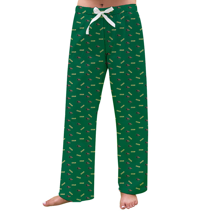 UAB Blazers Blazers Vive La Fete Game Day All Over Logo Women Green Lounge Pants