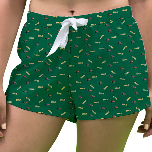 UAB Blazers Blazers Vive La Fete Game Day All Over Logo Women Green Lounge Shorts