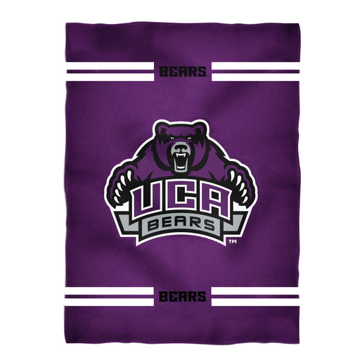 Central Arkansas Bears UCA Vive La Fete Game Day Soft Premium Fleece Purple Throw Blanket 40" x 58” Logo and Stripes - Vive La Fête - Online Apparel Store