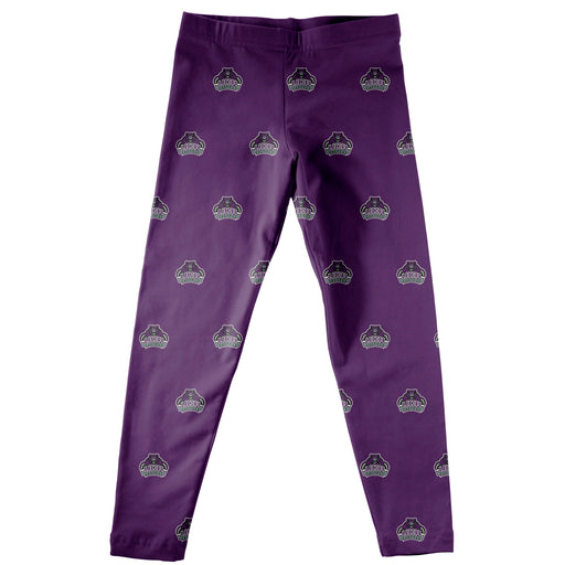 Central Arkansas Bears UCA Vive La Fete Girls Game Day All Over Logo Elastic Waist Classic Play Purple Leggings Tights - Vive La Fête - Online Apparel Store