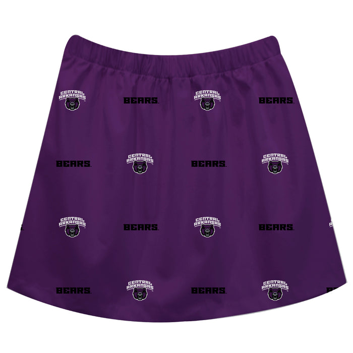 Central Arkansas Bears UCA Vive La Fete Girls Game Day All Over Logo Elastic Waist Classic Play Purple Skirt - Vive La Fête - Online Apparel Store