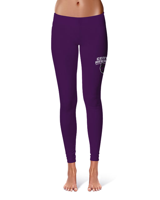 Central Arkansas Bears UCA Game Day Collegiate Large Logo on Thigh Women Purple Yoga Leggings 2.5 Waist Tights" - Vive La Fête - Online Apparel Store
