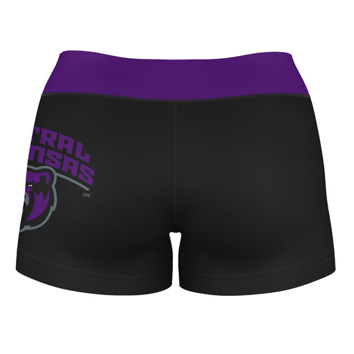 Central Arkansas Bears UCA Vive La Fete Logo on Thigh & Waistband Black & Purple Women Booty Workout Shorts 3.75 Inseam" - Vive La Fête - Online Apparel Store