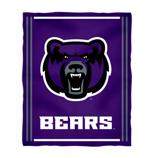 Central Arkansas Bears UCA Vive La Fete Kids Game Day Purple Plush Soft Minky Blanket 36 x 48 Mascot