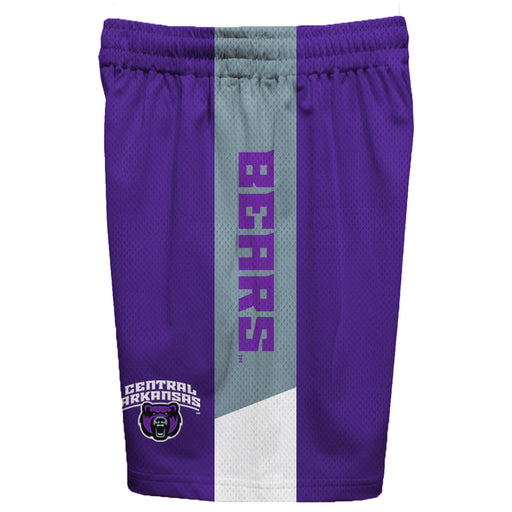 Central Arkansas Bears UCA Vive La Fete Game Day Purple Stripes Boys Solid Gray Athletic Mesh Short - Vive La Fête - Online Apparel Store