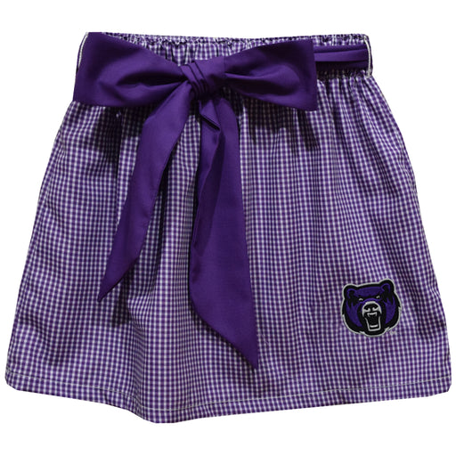 University of Central Arkansas Bears UCA Embroidered Purple Gingham Skirt With Sash