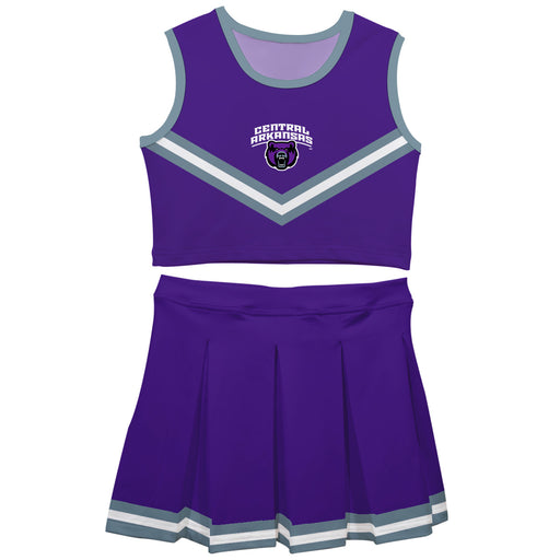 University of Central Arkansas Bears UCA Vive La Fete Game Day Purple Sleeveless Cheerleader Set
