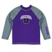 Central Arkansas Bears UCA Vive La Fete Logo Purple Gray Long Sleeve Raglan Rashguard