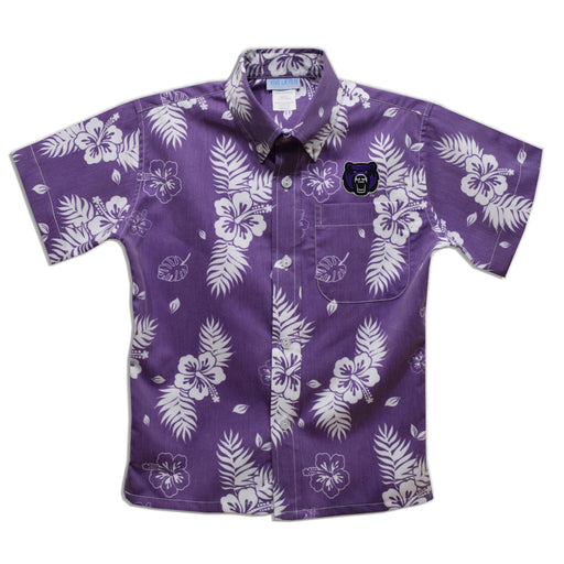 University of Central Arkansas Bears UCA Purple Hawaiian Short Sleeve Button Down Shirt