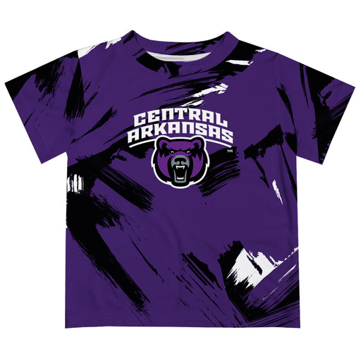 University of Central Arkansas Bears UCA Vive La Fete Boys Game Day Purple Short Sleeve Tee Paint Brush