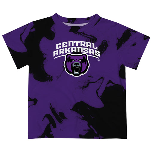 University of Central Arkansas Bears UCA Vive La Fete Marble Boys Game Day Purple Short Sleeve Tee