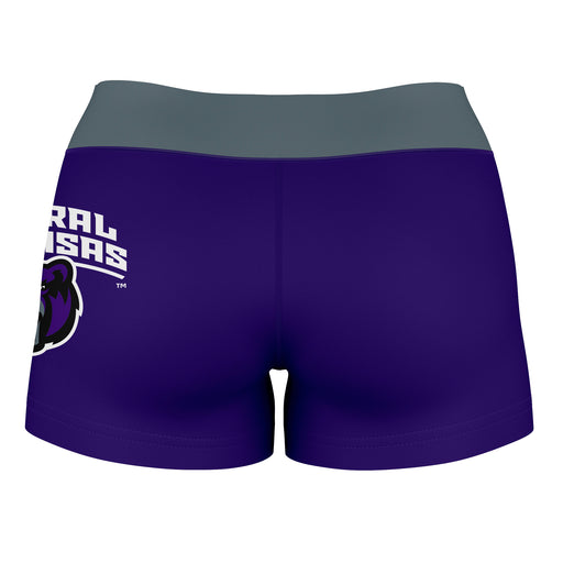 Central Arkansas Bears Vive La Fete Logo on Thigh & Waistband Purple Gray Women Yoga Booty Workout Shorts 3.75 Inseam" - Vive La Fête - Online Apparel Store