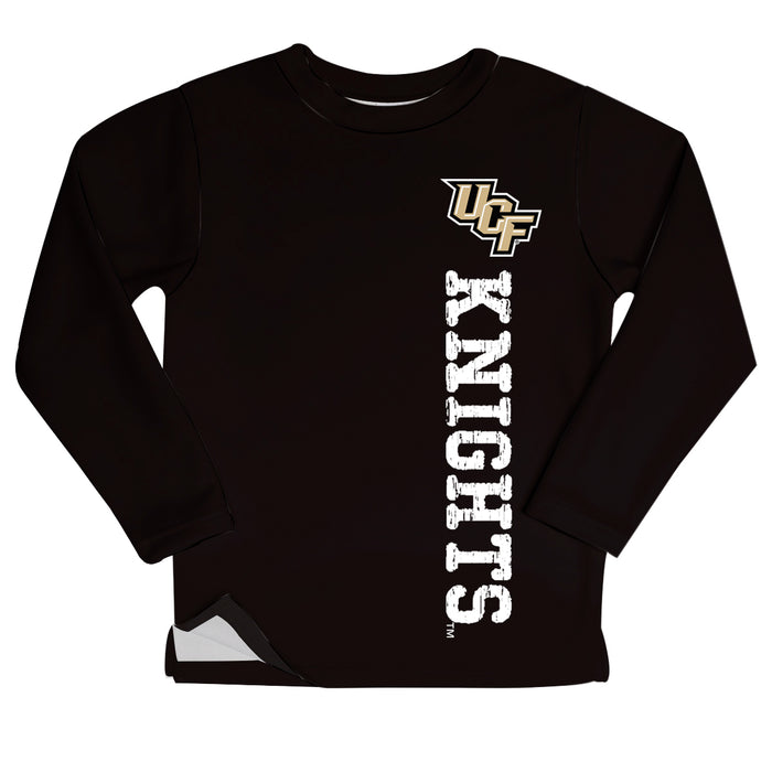 Central Florida knights Logo Black Long Sleeve Fleece Sweatshirt Side Vents - Vive La Fête - Online Apparel Store