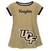 Central Florida Big Logo Gold Short Sleeve Girls Laurie Top - Vive La Fête - Online Apparel Store