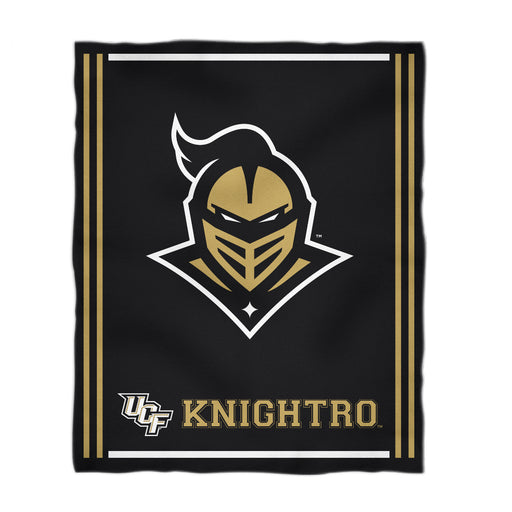 UCF Knights Vive La Fete Kids Game Day Black Plush Soft Minky Blanket 36 x 48 Mascot