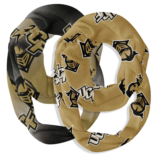 UCF Knights Vive La Fete All Over Logo Game Day Collegiate Women Set of 2 Light Weight Ultra Soft Infinity Scarfs