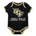 UCF Knights Vive La Fete Infant Black Short Sleeve Onesie New Fan Logo and Mascot Bodysuit