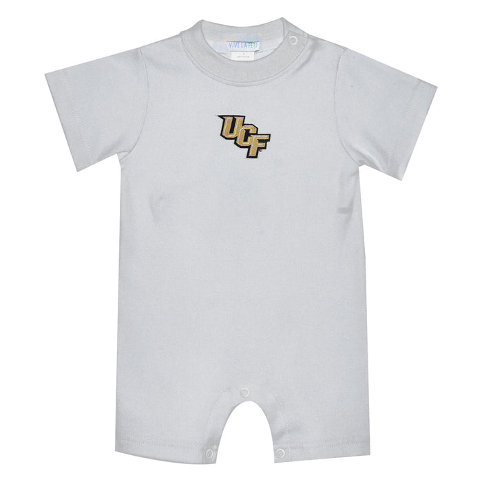 UCF Knights Embroidered White Knit Short Sleeve Boys Romper