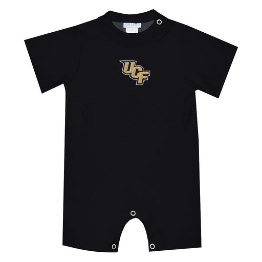 UCF Knights Embroidered Black Knit Short Sleeve Boys Romper