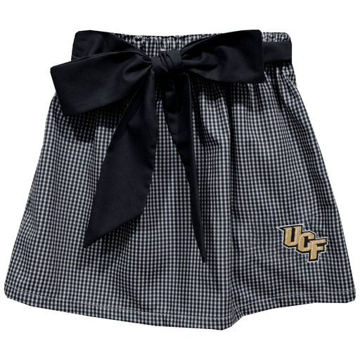 UCF Knights Embroidered Black Gingham Skirt With Sash