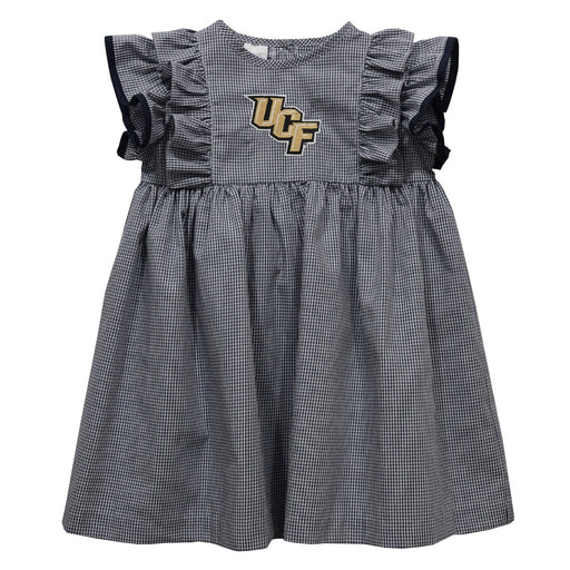 University of Central Florida Knights Embroidered Black Gingham Ruffle Dre