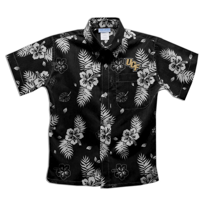 UCF Knights Black Hawaiian Short Sleeve Button Down Shirt