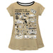 UCF Knights Hand Sketched Vive La Fete Impressions Artwork Gold Short Sleeve Top