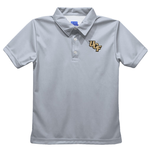 UCF Knights Embroidered Gray Short Sleeve Polo Box Shirt