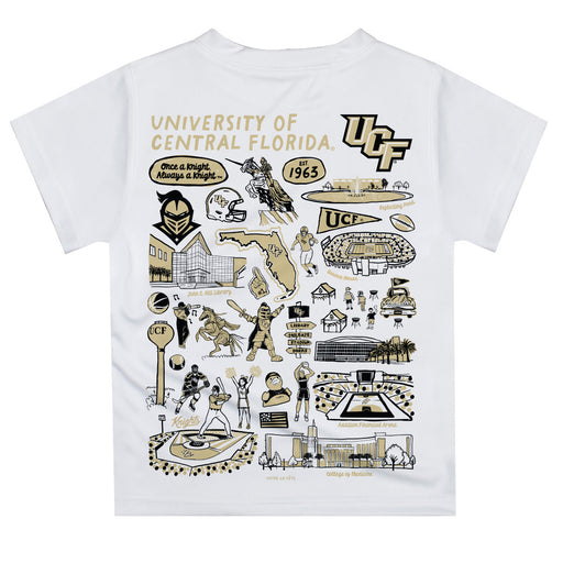 UCF Knights Hand Sketched Vive La Fete Impressions Artwork Boys Black Short Sleeve Tee Shirt - Vive La Fête - Online Apparel Store