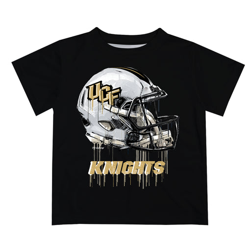 University of Central Florida Knights Original Dripping Football Helmet Black T-Shirt by Vive La Fete