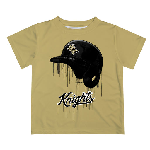 UCF Knights Original Dripping Baseball Hat Gold T-Shirt by Vive La Fete