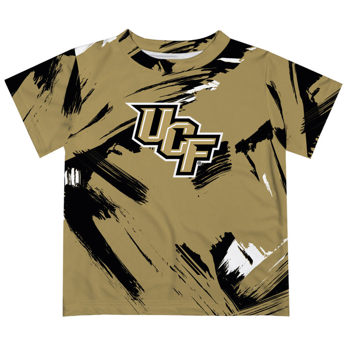 UCF Knights Vive La Fete Boys Game Day Gold Short Sleeve Tee Paint Brush