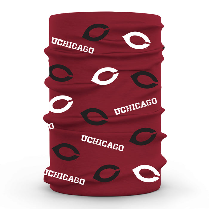 University of Chicago Maroons Neck Gaiter Maroon All Over Logo - Vive La Fête - Online Apparel Store