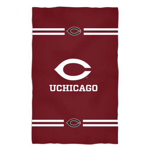 University of Chicago Maroons Vive La Fete Game Day Absorvent Premium Maroon Beach Bath Towel 51 x 32" Logo and Stripes" - Vive La Fête - Online Apparel Store