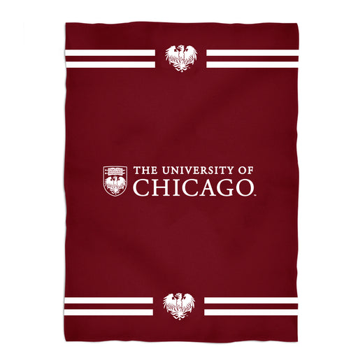 University of Chicago Maroons Vive La Fete Game Day Soft Premium Fleece Maroon Throw Blanket 40" x 58" Logo and Stripes - Vive La Fête - Online Apparel Store