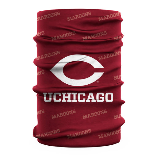 University of Chicago Maroons Vive La Fete All Over Logo Game Day Collegiate Face Cover Soft 4-Way Stretch Neck Gaiter - Vive La Fête - Online Apparel Store