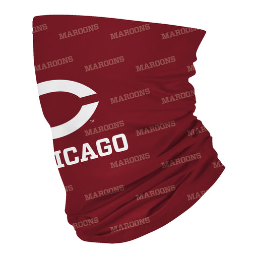 University of Chicago Maroons Vive La Fete All Over Logo Game Day Collegiate Face Cover Soft 4-Way Stretch Neck Gaiter - Vive La Fête - Online Apparel Store