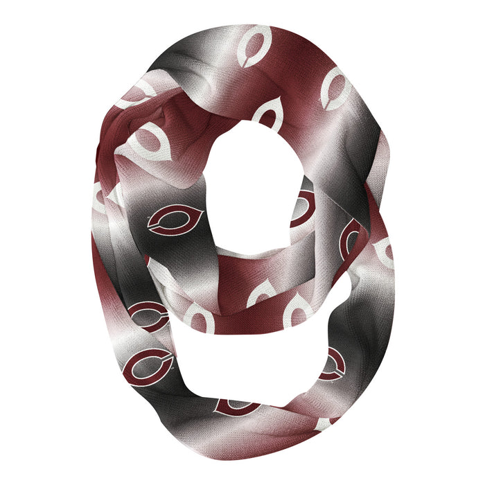 UChicago Maroon Vive La Fete All Over Logo Game Day Collegiate Women Ultra Soft Knit Infinity Scarf