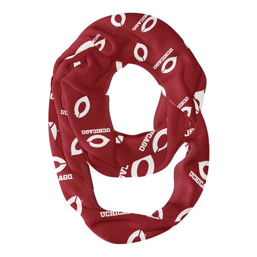 UChicago Maroon Vive La Fete Repeat Logo Game Day Collegiate Women Light Weight Ultra Soft Infinity Scarf