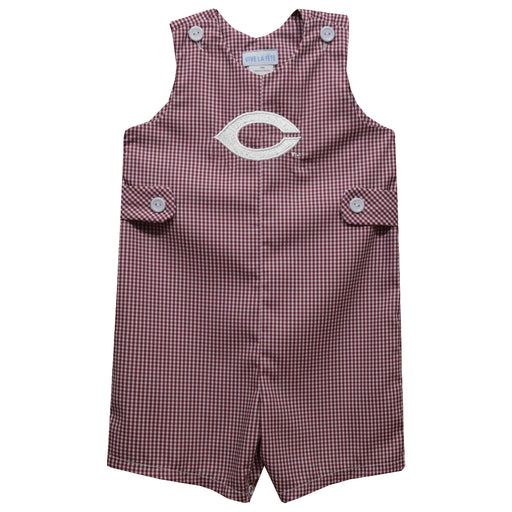 University of Chicago Maroons Embroidered Maroon Gingham Boys Jon Jon