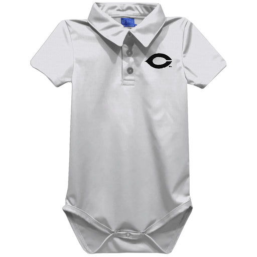University of Chicago Maroons Embroidered White Solid Knit Polo Onesie