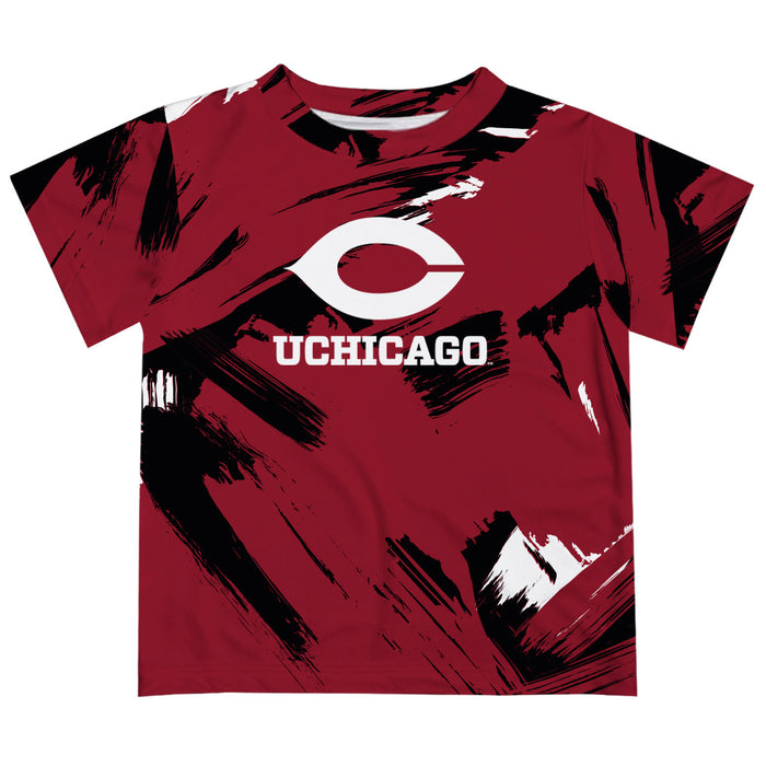 University of Chicago Maroons Vive La Fete Boys Game Day Maroon Short Sleeve Tee Paint Brush