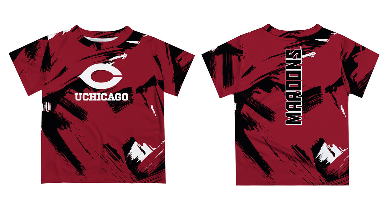 University of Chicago Maroons Vive La Fete Boys Game Day Maroon Short Sleeve Tee Paint Brush - Vive La Fête - Online Apparel Store