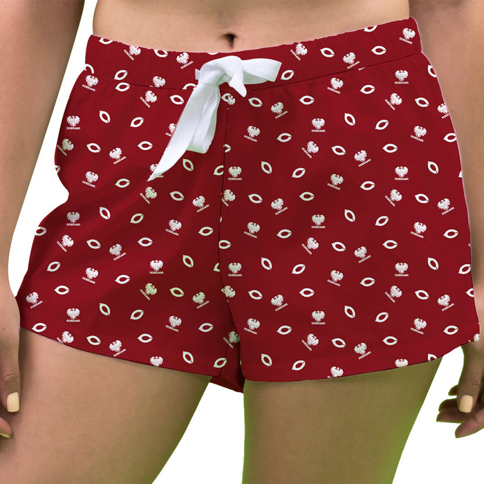 UChicago Maroon Vive La Fete Game Day All Over Logo Women Maroon Lounge Shorts