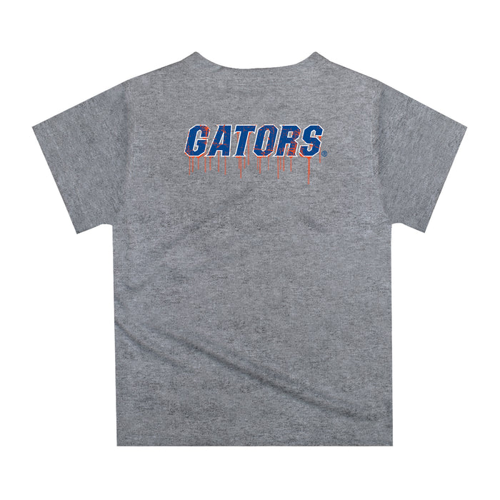 Florida Gators Original Dripping Football Helmet Heather Gray Boys T-Shirt by Vive La Fete