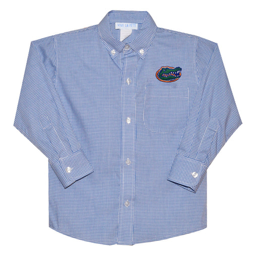 Florida Gators Embroidered Royal Gingham Long Sleeve Button Down Shirt